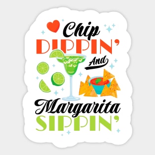 Chip Dippin' And Margarita Sippin' Funny Cinco de Mayo Men Sticker